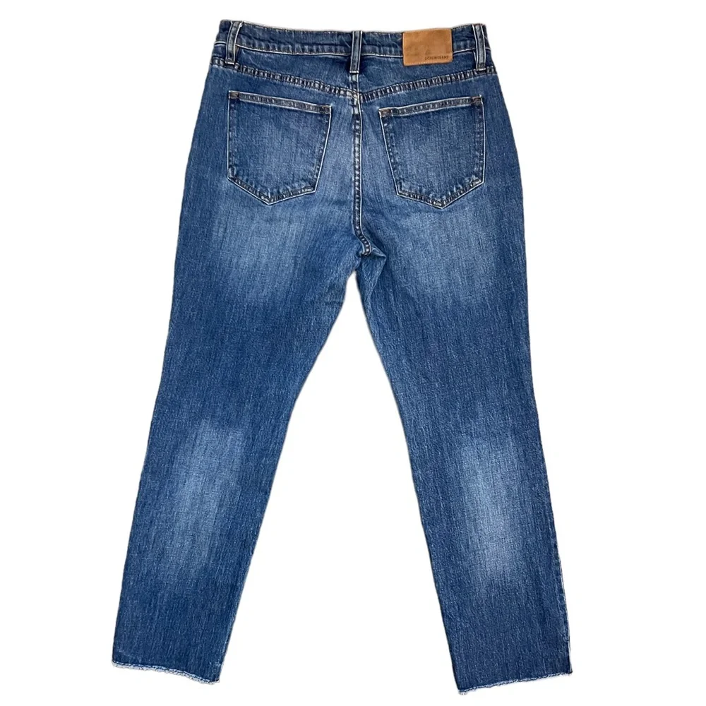 J. Crew Slim Boyfriend High Waisted Step Hem Jeans Blue Denim Size 27